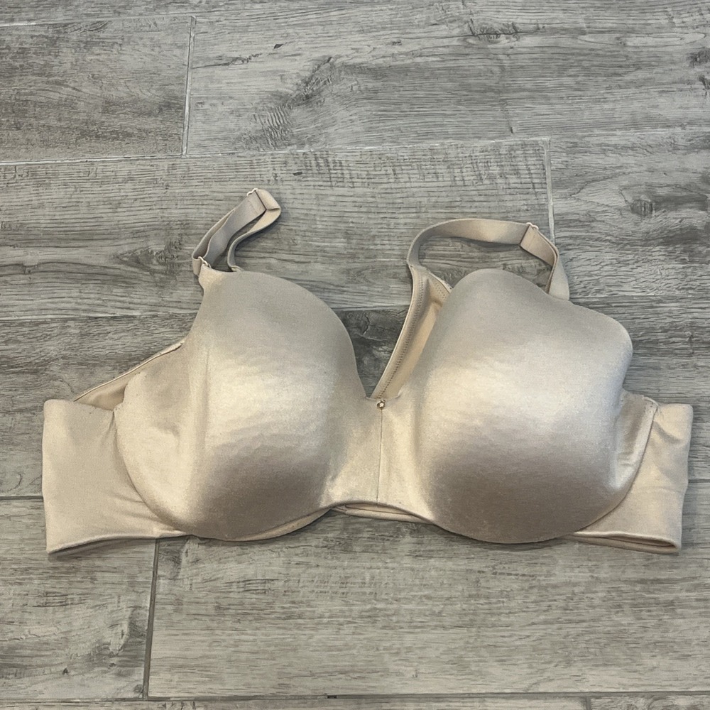Cacique Women's Lightly Lined Balconette Back Smoothing Bra Nude Beige 46DD